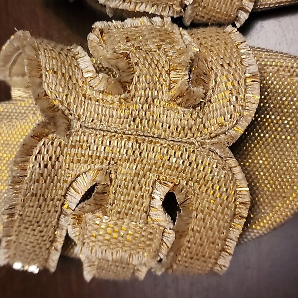 Sam Edelman Gold Sandals H-Style Bay Frey 2 Slip-On sz 9.5 - Picture 4 of 9